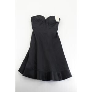 NWT Flair black strapless satin mini bridesmaid dress womens‎ 6 y2k formal event